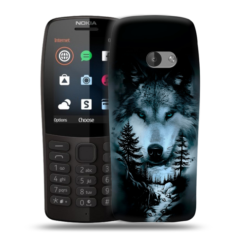 Силиконовый чехол на Nokia 210 с принтом Лесной волк Силиконовый чехол на Nokia 210 с принтом Лесной волк