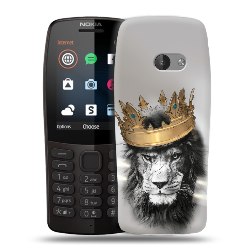 Силиконовый чехол на Nokia 210 с принтом Лев с короной Силиконовый чехол на Nokia 210 с принтом Лев с короной