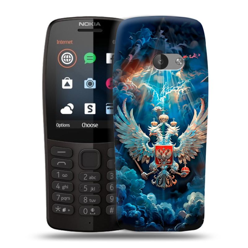 Силиконовый чехол на Nokia 210 с принтом Герб флаг России Силиконовый чехол на Nokia 210 с принтом Герб флаг России