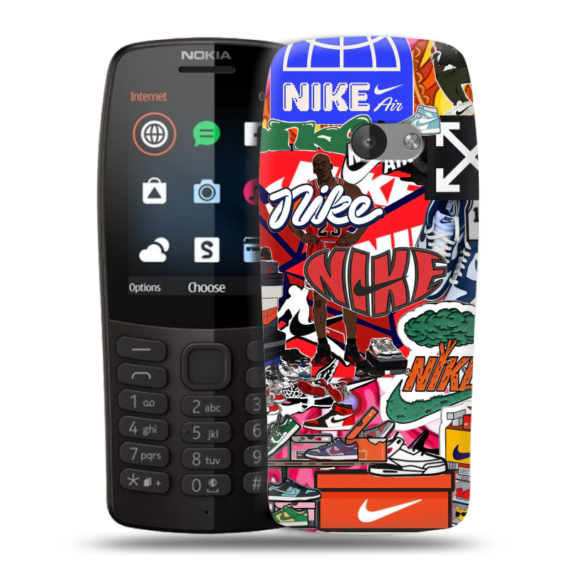 Силиконовый чехол на Nokia 210 с принтом Найк Nike яркий Силиконовый чехол на Nokia 210 с принтом Найк Nike яркий