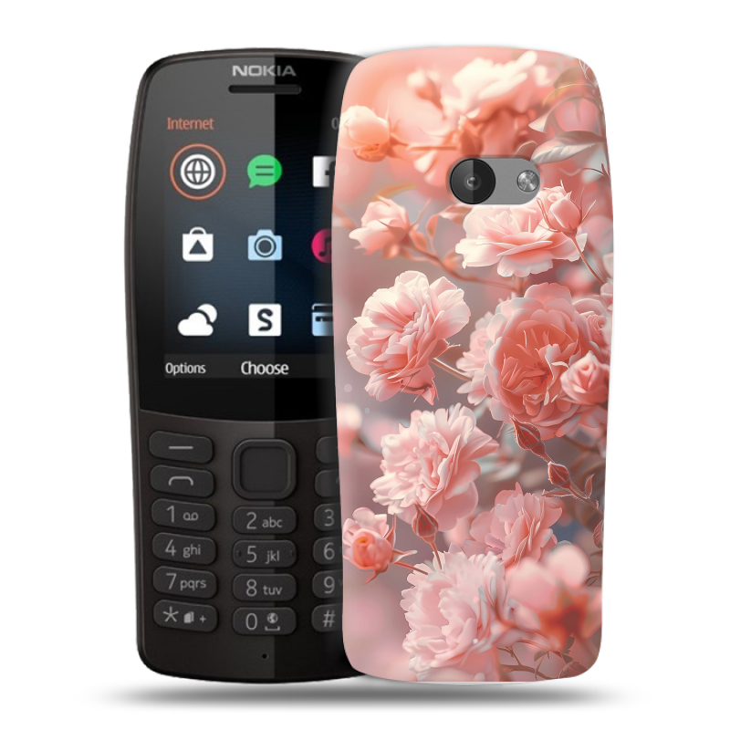 Силиконовый чехол на Nokia 210 с принтом Розовые розы Силиконовый чехол на Nokia 210 с принтом Розовые розы