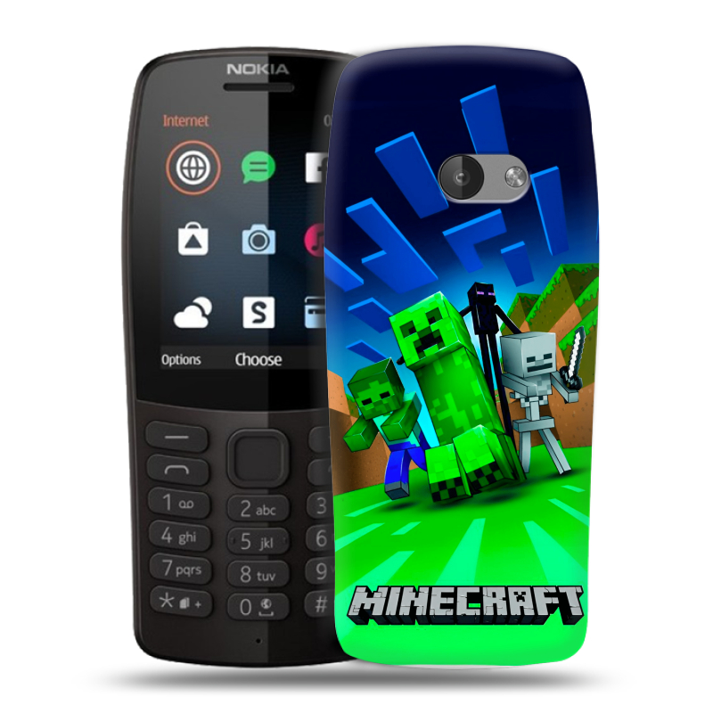 Силиконовый чехол на Nokia 210 с принтом Майнкрафт Силиконовый чехол на Nokia 210 с принтом Майнкрафт