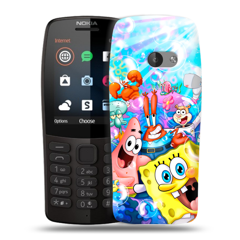 Силиконовый чехол на Nokia 210 с принтом спанчбоб спанч боб Силиконовый чехол на Nokia 210 с принтом спанчбоб спанч боб