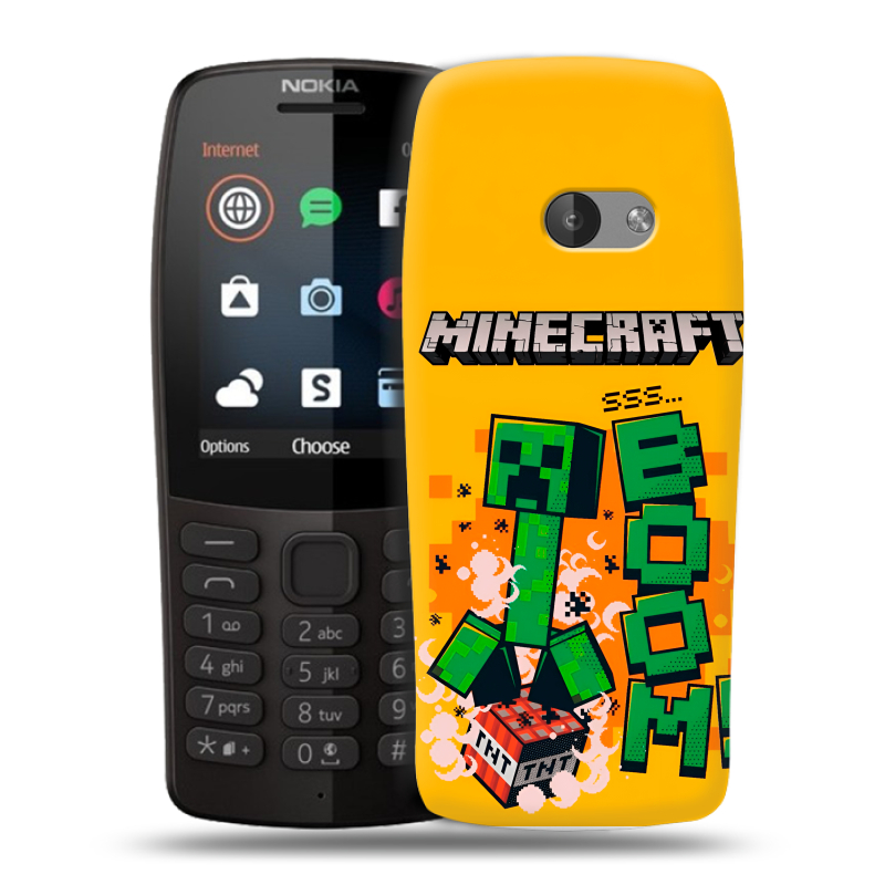 Силиконовый чехол на Nokia 210 с принтом Майнкрафт Minecraft Силиконовый чехол на Nokia 210 с принтом Майнкрафт Minecraft