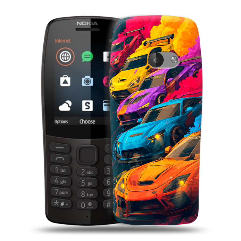 Силиконовый чехол на Nokia 210 с принтом Тачки Силиконовый чехол на Nokia 210 с принтом Тачки
