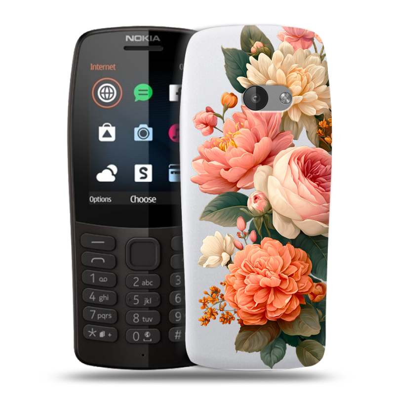 Силиконовый чехол на Nokia 210 с принтом цветы Силиконовый чехол на Nokia 210 с принтом цветы