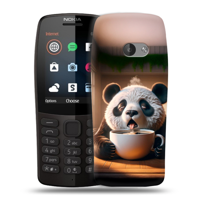 Силиконовый чехол на Nokia 210 с принтом смешная панда Силиконовый чехол на Nokia 210 с принтом смешная панда