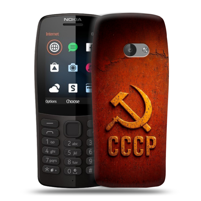 Силиконовый чехол на Nokia 210 с принтом Флаг Герб СССР Силиконовый чехол на Nokia 210 с принтом Флаг Герб СССР