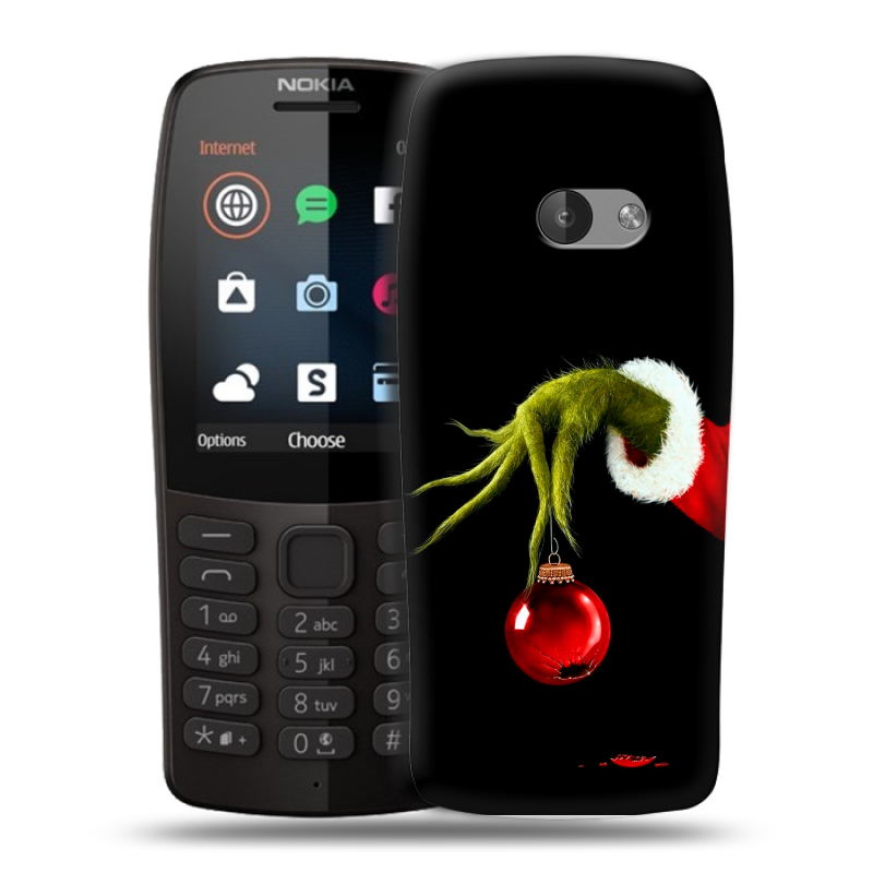 Силиконовый чехол на Nokia 210 с принтом Новый год Гринч Силиконовый чехол на Nokia 210 с принтом Новый год Гринч
