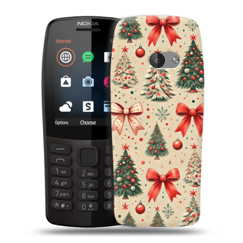 Силиконовый чехол на Nokia 210 с принтом Новый год Силиконовый чехол на Nokia 210 с принтом Новый год