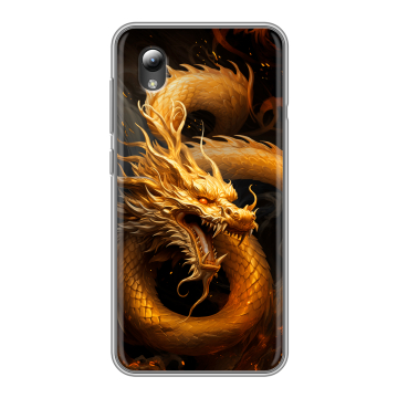 Силиконовый чехол на ZTE Blade A3 (2019) с принтом Золотой дракон