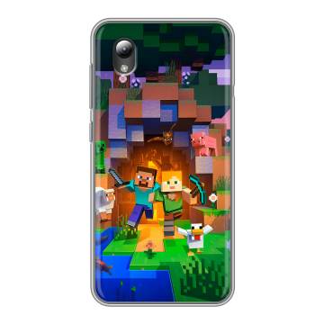 Силиконовый чехол на ZTE Blade A3 (2019) с принтом Майнкрафт Minecraft