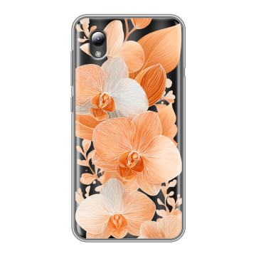 Силиконовый чехол на ZTE Blade A3 (2019) с принтом Бежевые цветы Силиконовый чехол на ZTE Blade A3 (2019) с принтом Бежевые цветы