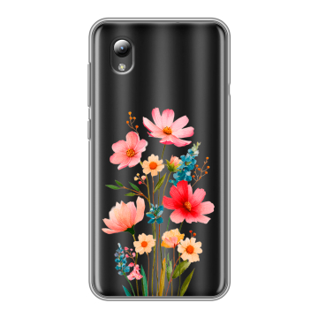 Силиконовый чехол на ZTE Blade A3 (2019) с принтом Цветы Силиконовый чехол на ZTE Blade A3 (2019) с принтом Цветы