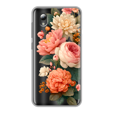 Силиконовый чехол на ZTE Blade A3 (2019) с принтом цветы