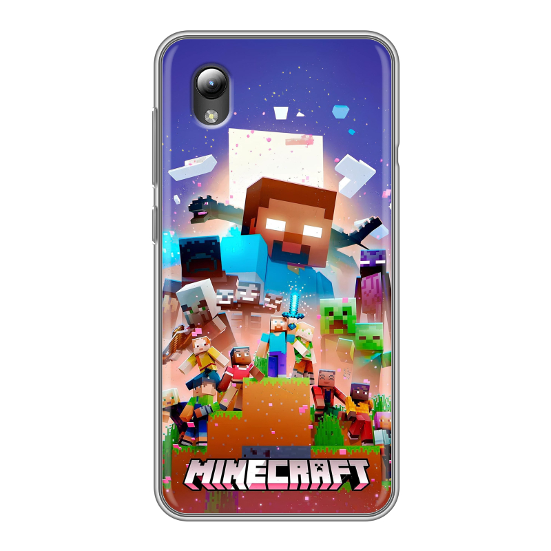 Силиконовый чехол на ZTE Blade A3 (2019) с принтом Майнкрафт Minecraft Силиконовый чехол на ZTE Blade A3 (2019) с принтом Майнкрафт Minecraft
