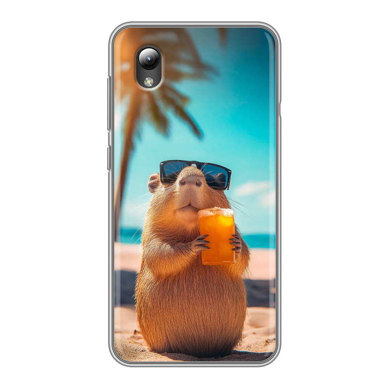 Силиконовый чехол на ZTE Blade A3 (2019) с принтом Капибара Силиконовый чехол на ZTE Blade A3 (2019) с принтом Капибара
