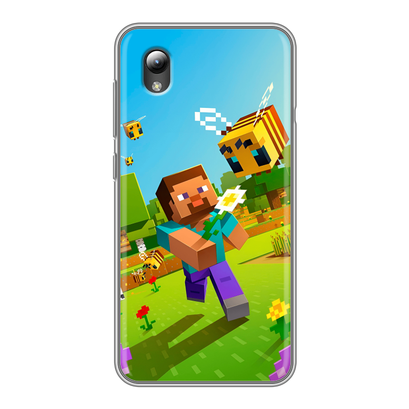 Силиконовый чехол на ZTE Blade A3 (2019) с принтом Майнкрафт Minecraft Силиконовый чехол на ZTE Blade A3 (2019) с принтом Майнкрафт Minecraft