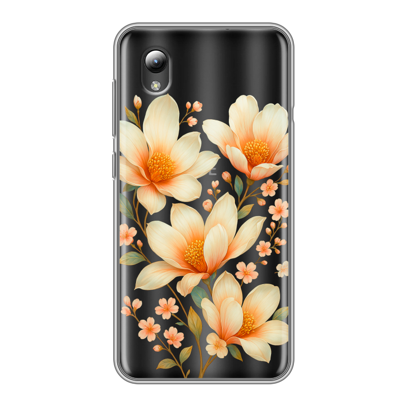 Силиконовый чехол на ZTE Blade A3 (2019) с принтом Цветы Силиконовый чехол на ZTE Blade A3 (2019) с принтом Цветы