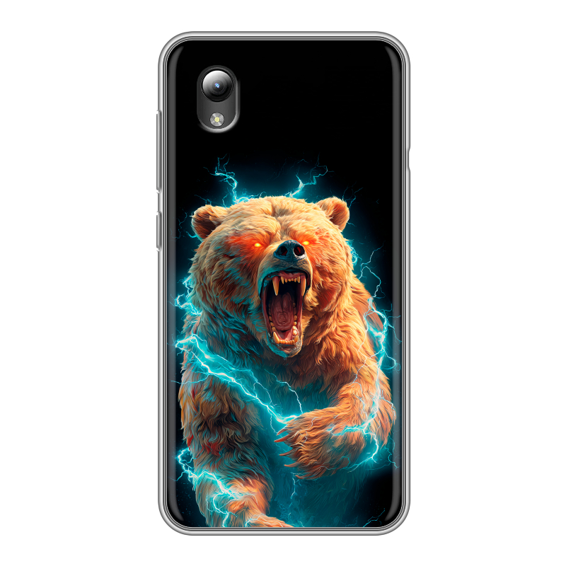 Силиконовый чехол на ZTE Blade A3 (2019) с принтом Медведь Силиконовый чехол на ZTE Blade A3 (2019) с принтом Медведь