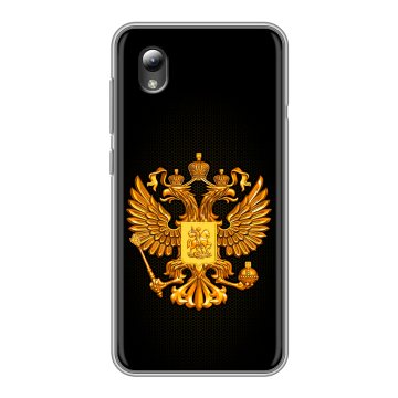 Силиконовый чехол на ZTE Blade L8 с принтом Герб России желтый