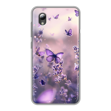 Силиконовый чехол на ZTE Blade L8 с принтом бабочки и лаванда