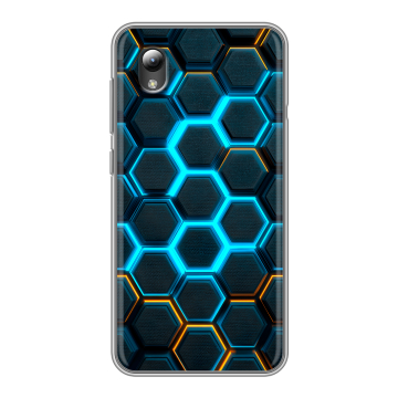 Силиконовый чехол на ZTE Blade L8 с принтом Неоновые соты