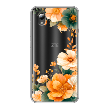 Силиконовый чехол на ZTE Blade L8 с принтом Цветы принт