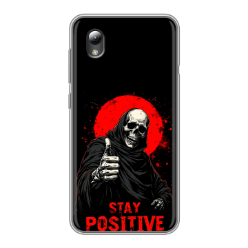 Силиконовый чехол на ZTE Blade L8 с принтом смешной скелет