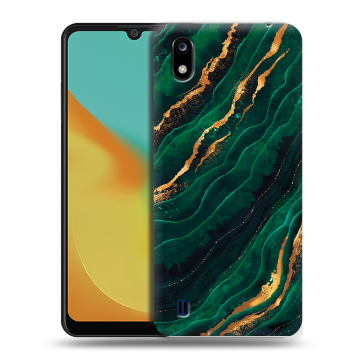 Силиконовый чехол на ZTE Blade A7 (2019) с принтом Мрамор зеленое золото Силиконовый чехол на ZTE Blade A7 (2019) с принтом Мрамор зеленое золото