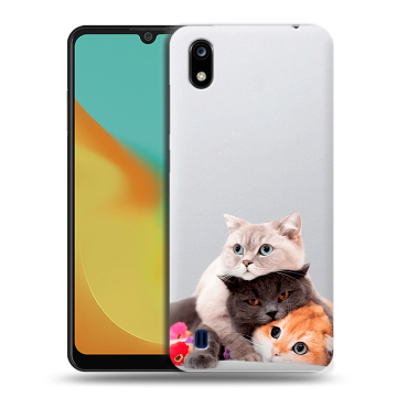 Силиконовый чехол на ZTE Blade A7 (2019) с принтом Кошки