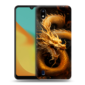 Силиконовый чехол на ZTE Blade A7 (2019) с принтом Золотой дракон