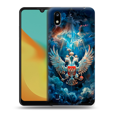 Силиконовый чехол на ZTE Blade A7 (2019) с принтом Герб флаг России