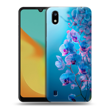 Силиконовый чехол на ZTE Blade A7 (2019) с принтом голубые орхидеи