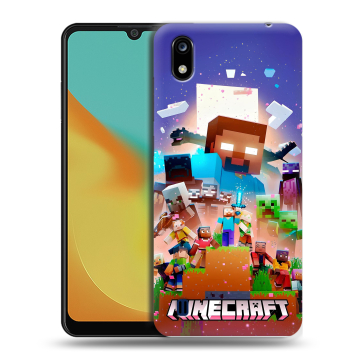 Силиконовый чехол на ZTE Blade A7 (2019) с принтом Майнкрафт Minecraft