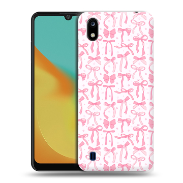 Силиконовый чехол на ZTE Blade A7 (2019) с принтом Розовые бантики Силиконовый чехол на ZTE Blade A7 (2019) с принтом Розовые бантики
