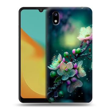 Силиконовый чехол на ZTE Blade A7 (2019) с принтом Цветы и мрамор Силиконовый чехол на ZTE Blade A7 (2019) с принтом Цветы и мрамор