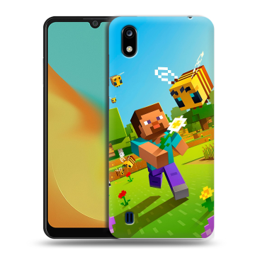 Силиконовый чехол на ZTE Blade A7 (2019) с принтом Майнкрафт Minecraft Силиконовый чехол на ZTE Blade A7 (2019) с принтом Майнкрафт Minecraft