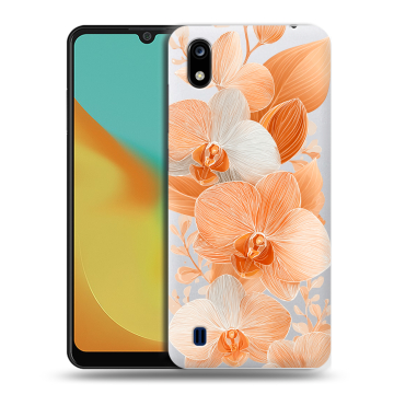 Силиконовый чехол на ZTE Blade A7 (2019) с принтом Бежевые цветы Силиконовый чехол на ZTE Blade A7 (2019) с принтом Бежевые цветы