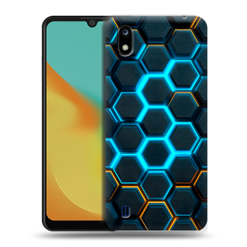 Силиконовый чехол на ZTE Blade A7 (2019) с принтом Неоновые соты Силиконовый чехол на ZTE Blade A7 (2019) с принтом Неоновые соты