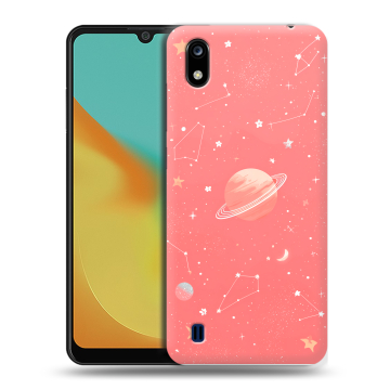Силиконовый чехол на ZTE Blade A7 (2019) с принтом Розовый космос Силиконовый чехол на ZTE Blade A7 (2019) с принтом Розовый космос