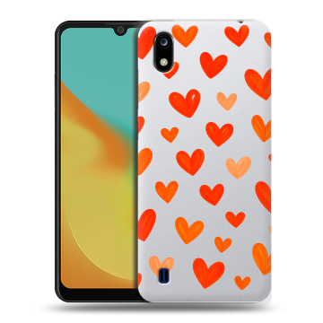 Силиконовый чехол на ZTE Blade A7 (2019) с принтом Сердечки Силиконовый чехол на ZTE Blade A7 (2019) с принтом Сердечки