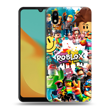 Силиконовый чехол на ZTE Blade A7 (2019) с принтом Roblox Роблокс