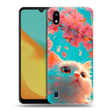 Силиконовый чехол на ZTE Blade A7 (2019) с принтом Красивый кот Силиконовый чехол на ZTE Blade A7 (2019) с принтом Красивый кот