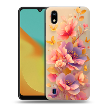Силиконовый чехол на ZTE Blade A7 (2019) с принтом Цветы и бабочки Силиконовый чехол на ZTE Blade A7 (2019) с принтом Цветы и бабочки