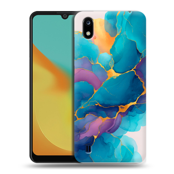 Силиконовый чехол на ZTE Blade A7 (2019) с принтом Мрамор блестки Силиконовый чехол на ZTE Blade A7 (2019) с принтом Мрамор блестки
