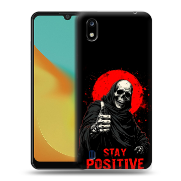 Силиконовый чехол на ZTE Blade A7 (2019) с принтом смешной скелет Силиконовый чехол на ZTE Blade A7 (2019) с принтом смешной скелет