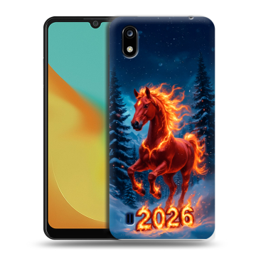 Силиконовый чехол на ZTE Blade A7 (2019) с принтом Новый год коня Силиконовый чехол на ZTE Blade A7 (2019) с принтом Новый год коня