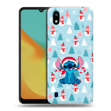 Силиконовый чехол на ZTE Blade A7 (2019) с принтом Стич Новый год