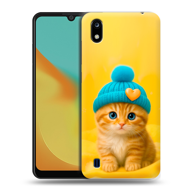 Силиконовый чехол на ZTE Blade A7 (2019) с принтом Котенок в шапке Силиконовый чехол на ZTE Blade A7 (2019) с принтом Котенок в шапке